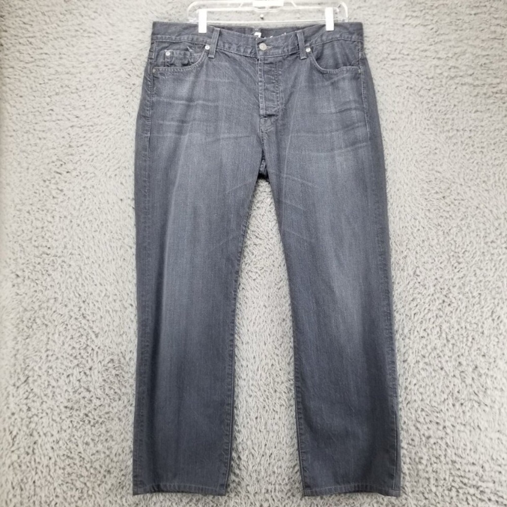 7 For All Mankind Jeans Mens 36x30 Gray 100% Cotton Mid Rise Button Fly Standard